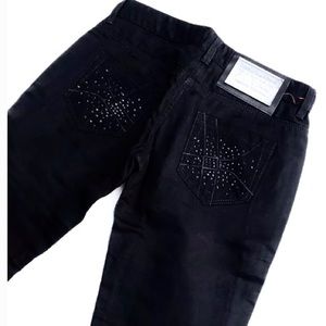 Pinko Black Jeans Double Layered Rhinestone Jeans